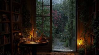 Cozy Morning at the Rainy Library: Warm Tea & Relaxing Reading Sounds