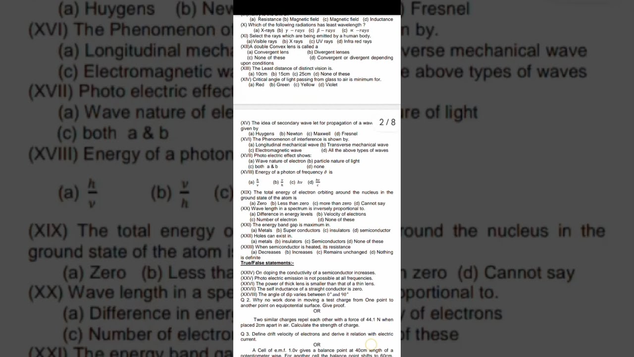 class 12th physics sample paper 2023#pseb