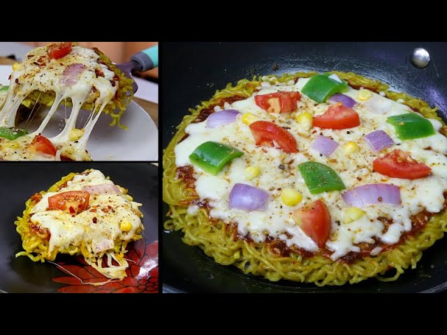 MAGGI + PIZZA = MAGGIZZA | No Egg Without Oven Cheesy Noodles | Maggi Pizza Recipe | bharatzkitchen