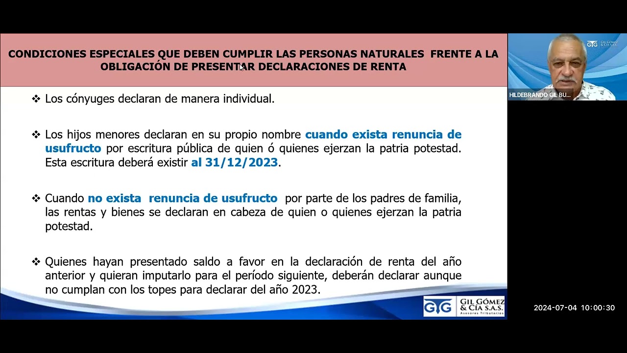 Actualización Declaración de Renta Persona Natural 2023 - 2024 - YouTube