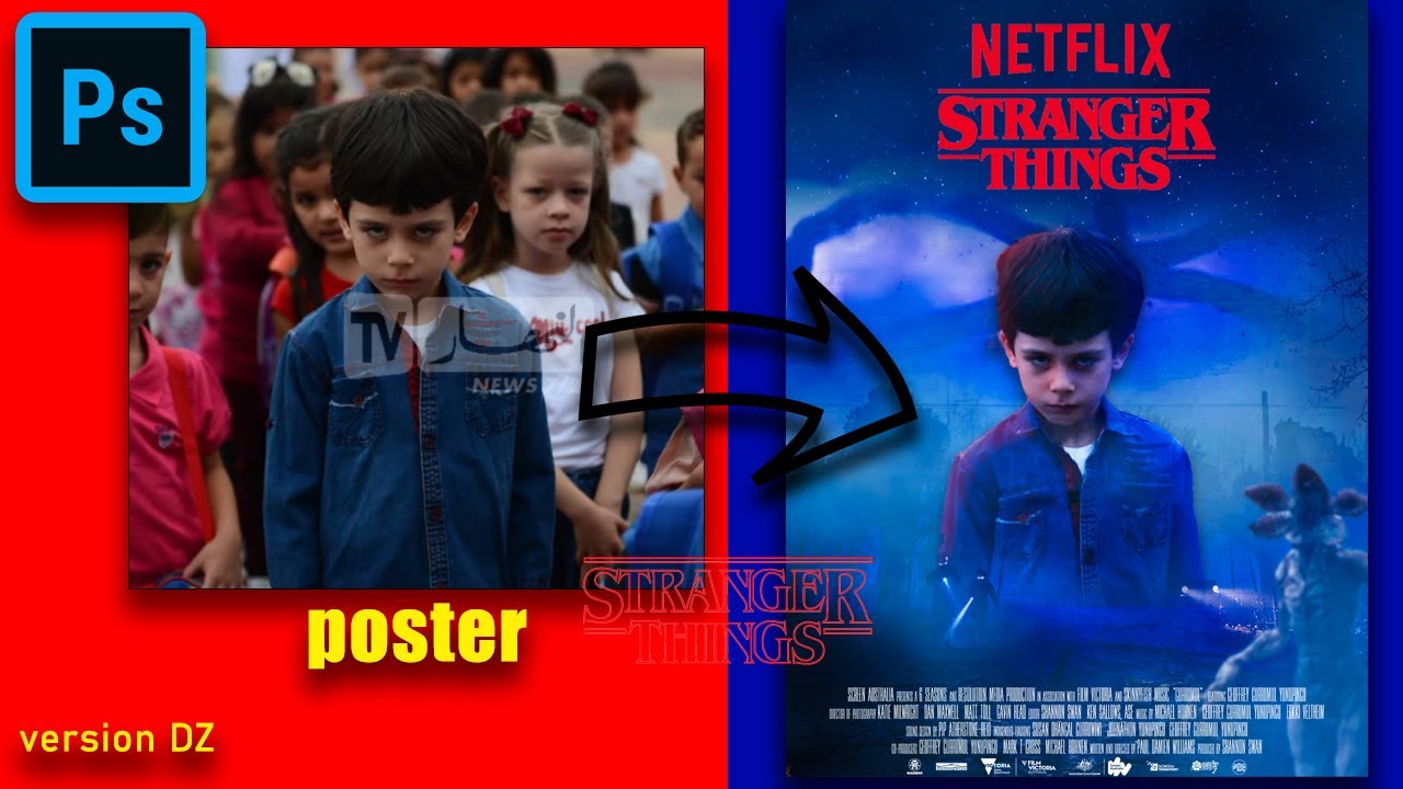 Photoshop speed Art -STRANGER THINGS VERSION DZ- ❤️