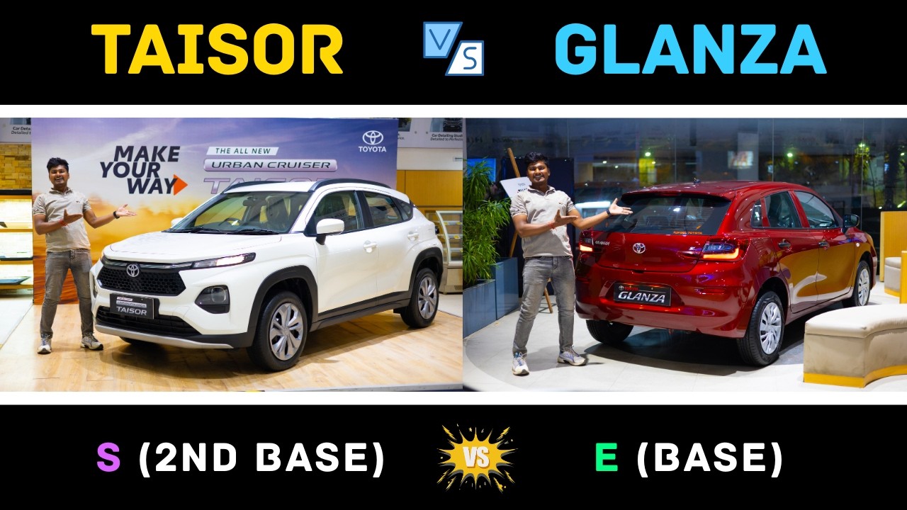 E Variants Toyota Taisor S vs Glanza E variants comparison - YouTube