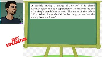 A particle having a charge of 2⋅0 × 10 – 4 C is placed directly below and at a separation of 10 cm
