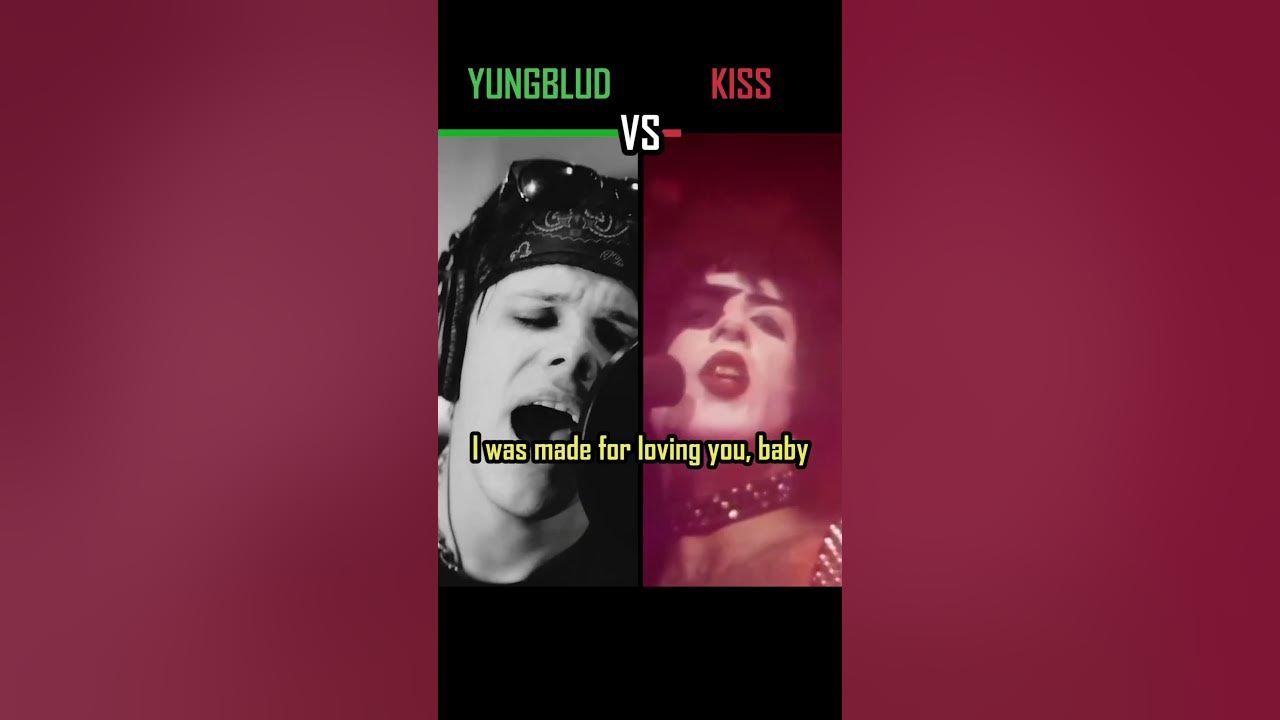 YUNGBLUD vs KISS - I Was Made For Lovin' You - #shorts #versus #music
