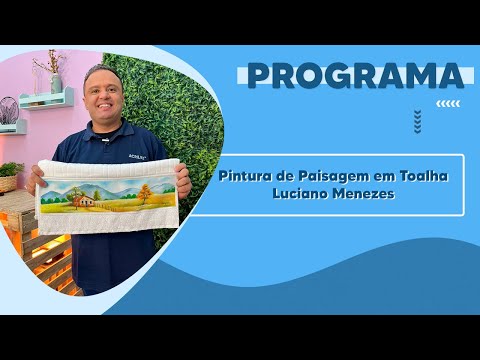 Pintura de paisagem em toalha