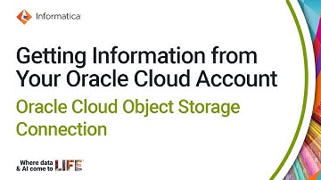 Getting Information from Your Oracle Cloud Account for an Oracle Cloud Object Storage Connection