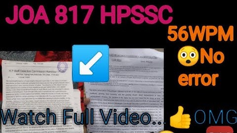 #JOAIT817#Typing test Speed#55WPM on Paper 😲😲😲😲😲#HPSSC #With proof