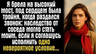 видео: Я брела на высокий мост, под сердцем была тройня, когда раздался звонок- наследство от соседа могло. картинка: Я брела на высокий мост, под сердцем была тройня, когда раздался звонок- наследство от соседа могло.