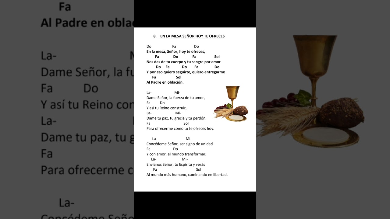 En la mesa Señor hoy te ofreces, ofertorio, letra y acordes Padre