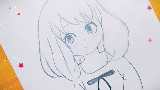 anime drawing tutorial | رسم أنمي كيوت سهلة