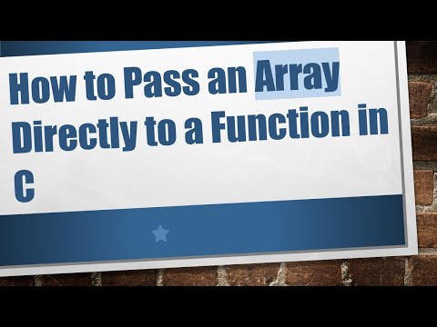 How to Pass an Array Directly to a Function in C