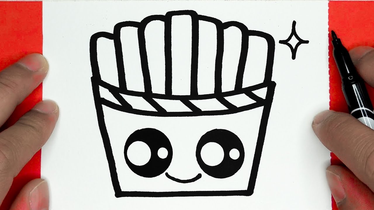 How To Draw A Super Cute French Fries Easy Drawing And Colouring For Kids How To Draw Drawing Youtube youtube