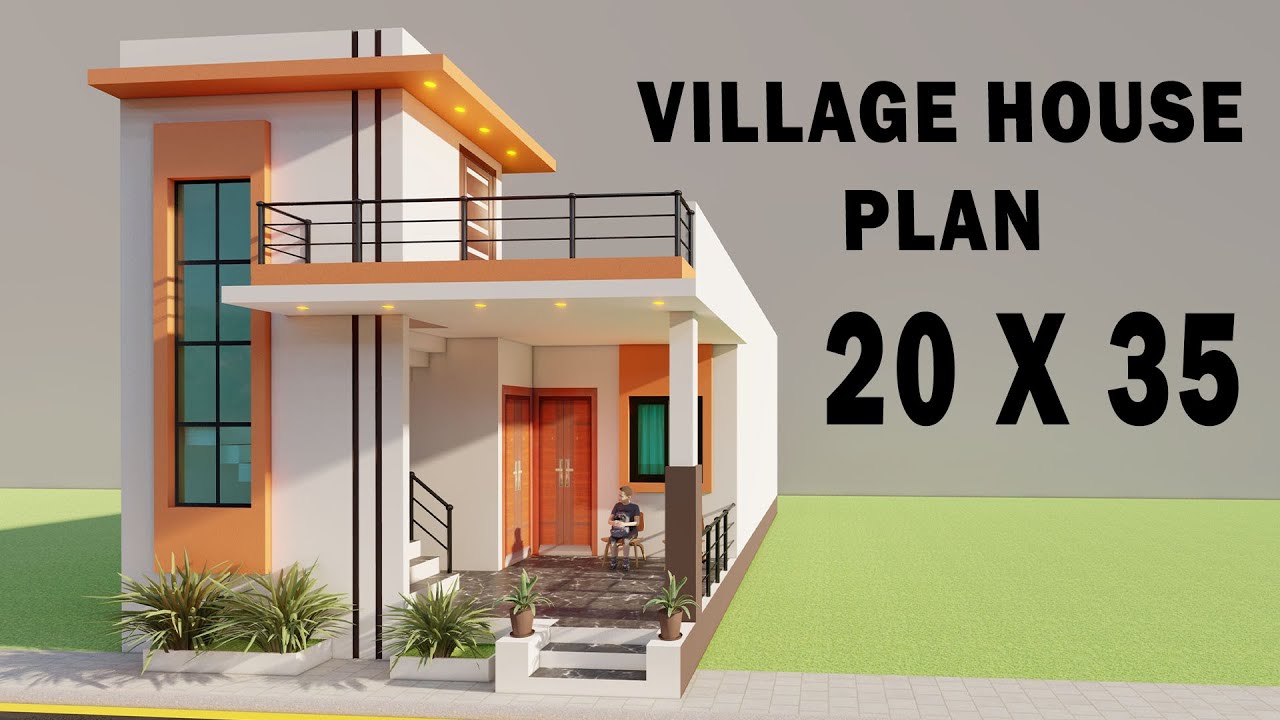 Village House Elevation 3D 20x35 3 Bedroom House Planning New House 