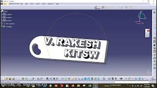 how to create a 3D Text key chain in CATIA V5