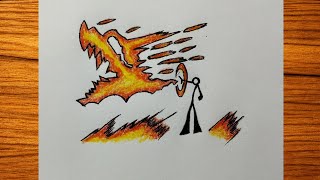 How to Draw a Fire Stickman 🔥 | Easy Step-by-Step Drawing Tutorial 