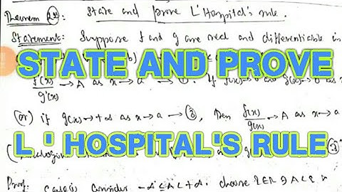 TRA - U 2.4 - Real Analysis -  State and Prove L