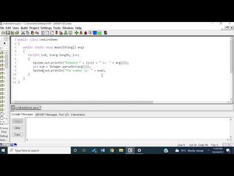 Entering Values through the Command Line using jGRASP