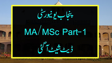 Punjab University MA MSc Part-1 Datesheet