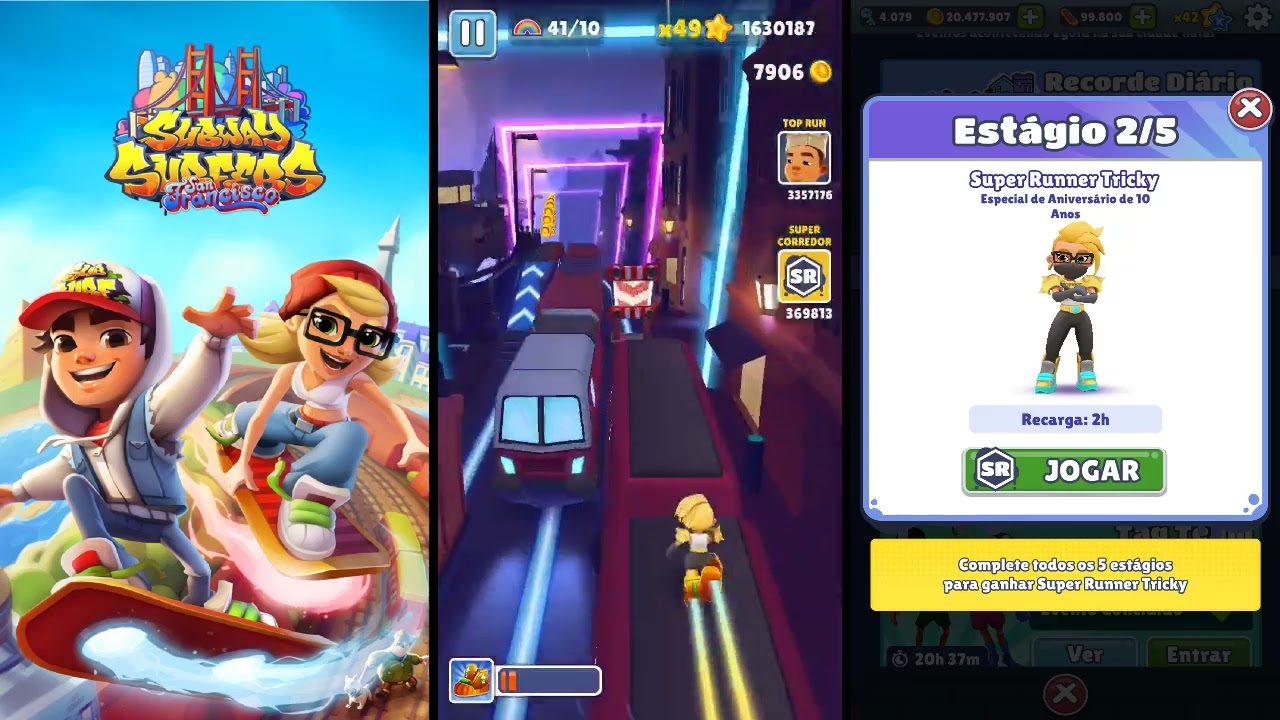 Subway surfers  Trilhos de trem, Homenagem ao filho, Surf