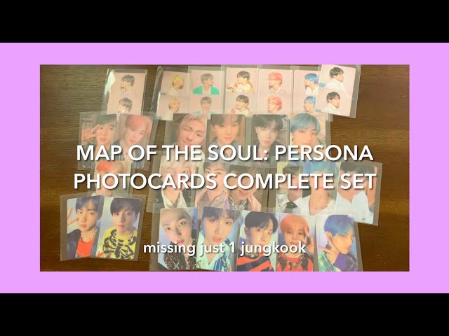 unboxing all bts map of the soul: persona photocards - YouTube