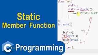 #74 Static Member Function in C++ | C++ Programming