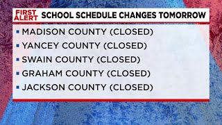 Western North Carolina school districts announce schedule changes due to weather
