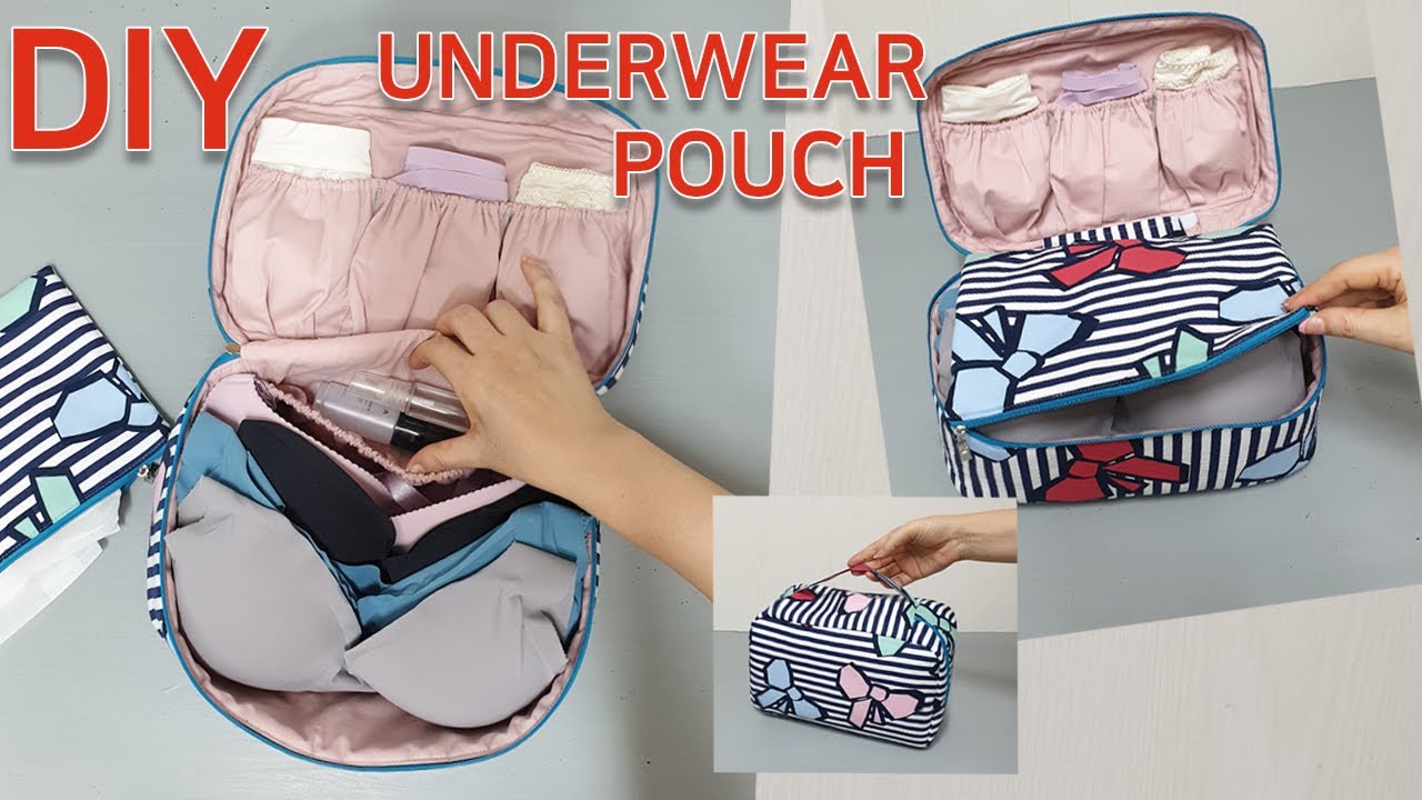 Portable Multifunction Waterproof Travel Underwear Storage Bag Travel  Lingerie Pouch Undergarments, Large Bra, Socks Cosmetic and