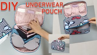 DIY Underwear travel bag/3 banded pockets/3 banded pockets for 4~6 undies/속옷 여행가방만들기/속옷 파우치[jsdaily]