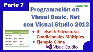 if else if Condicional Múltiple (7-25) Programación Visual Basic. Net con Visual Studio 2013