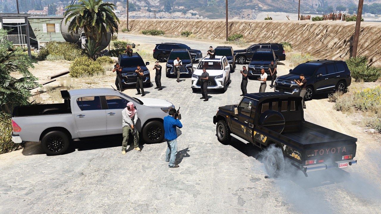 زعيم العصابة يخطف راعي الشاص ويفزع خويه سائق الهايلوكس لإنقاذه من يد رجال المافيا || قراند 5