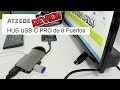 HUB USB-C MULTIPUERTO ATZEBE CON HDMI + LAN RJ45 + USB 3.0 + SD/MICROSD | ANÁLISIS EN ESPAÑOL