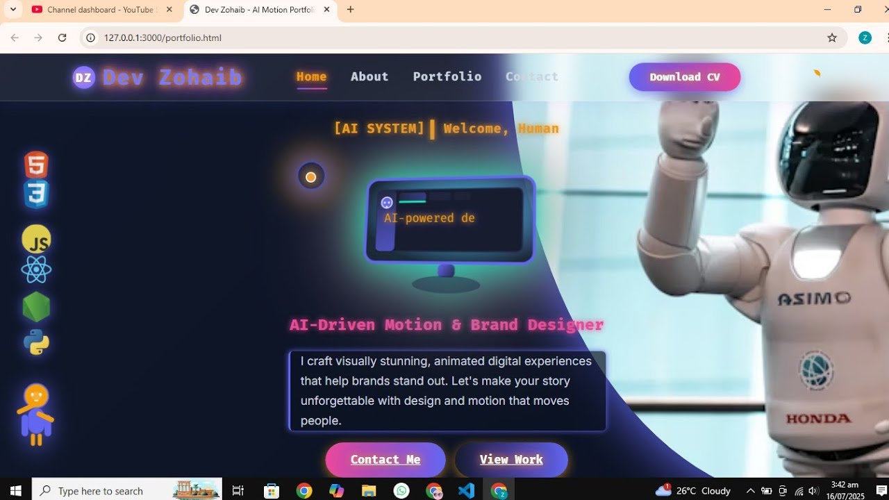 Portfolio Website using HTML, CSS & JavaScript | Personal Responsive UI ...