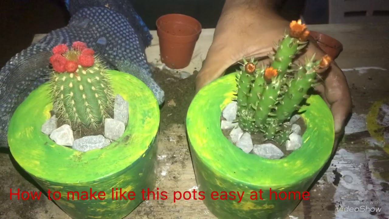 How to make cement pots easy YouTube