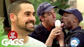 Two Cops Sharing an Ice Cream Cone