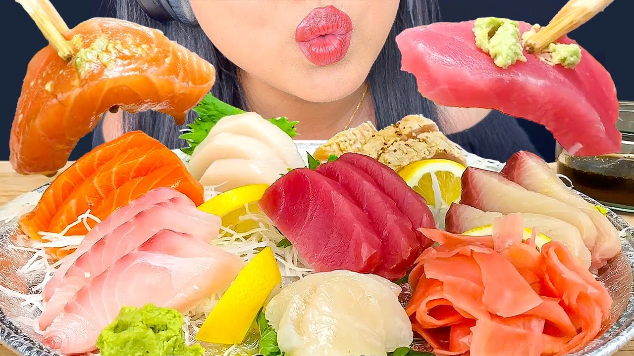 EATING RAW TUNA SALMON SUSHI PLATTER MUKBANG FOOD SOUNDS YouTube EATING RAW TUNA SALMON SUSHI PLATTER MUKBANG FOOD SOUNDS YouTube