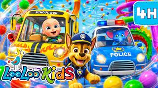 Paw Patrol 🐶 Wheels on the Bus - Police Chase 🎶 | Learn Colors and Safety Rules | Educational Songs