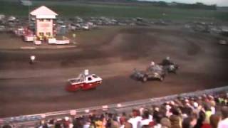 Hutchinson Autocross McLeod Cty Fair  88 Rolls on Side after a big pass