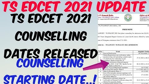TS EDCET 2021 Counselling Dates Released 🤩//certificate verification,Web options starting date..?
