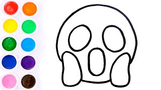 Dibuja y Colorea un Emoji Asustado 😱 Dibujos Fáciles / FunKeep