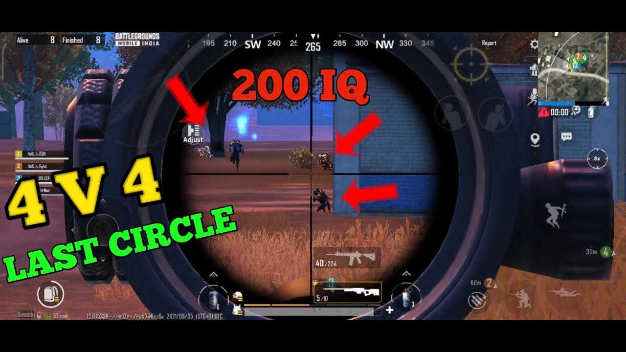 4 v 4 last Circle OP Gameplay | AWM and DP 28 | Heil Squad | Chicken Dinner