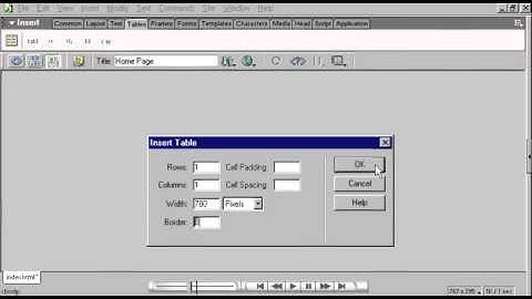 Creating a page layout in Dreamweever MX