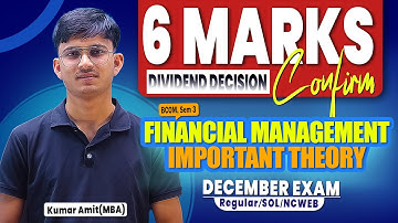 Unit 4 Theory Oneshot Financial Management 2025 | Important Theory Questions FM | DU Sem 3