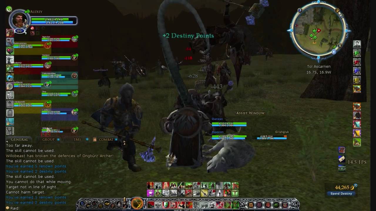 Dangling champion in EttenMoors (Lotro pvp)