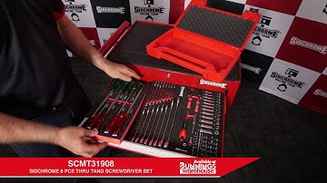 SCMT31908 - SIDCHROME 8 PCE THRU TANG SCREWDRIVER SET - CUSTOM KIT MODULAR SYSTEM