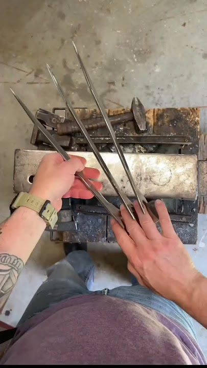I made real Wolverine Claws! #blacksmith #shorts #gamer #wolverine #marvel #comics