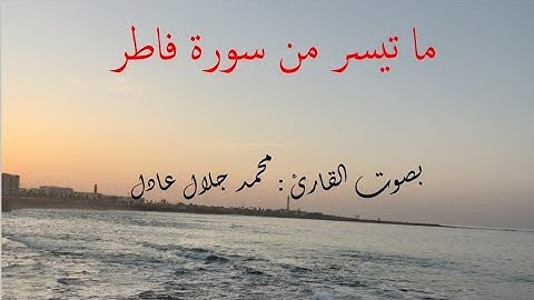 تلاوة مؤثرة من سورة فاطر للقارئ محمد جلال عادل