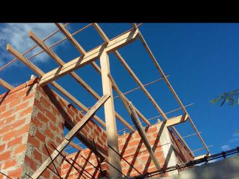 armado de techo de madera a la vista y chapas color - YouTube