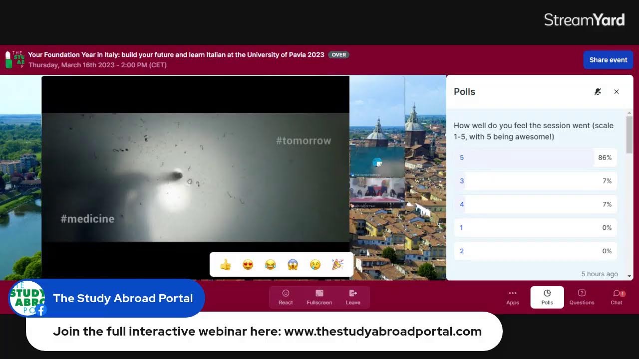 Webinar: Foundation Year in Italy: build your future and learn Italian at the University of Pavia