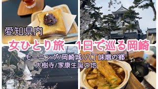 [vlog][名鉄名古屋本線東岡崎駅]女ひとり旅 1日で巡る岡崎の旅|愛知県|観光|岡崎城|モーニング|大樹寺|八丁味噌の郷