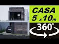 CASA PEQUENA DE 5 x 10 - TIPO GEMINADA 360 VR 4k